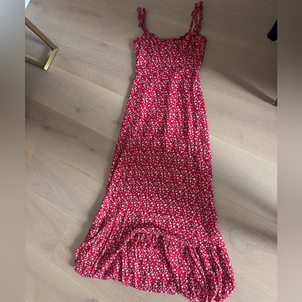 Vici Red and White Floral Maxi Dress - Picture 7 of 8